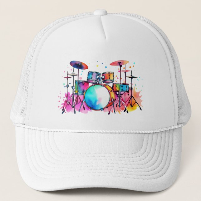 Rhythmic Explosion: A Percussionist's Dream Trucker Hat (Front)