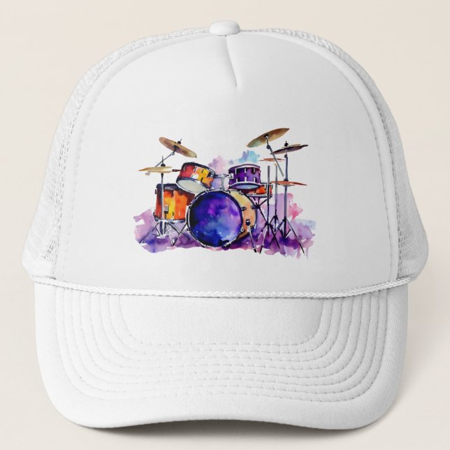 Rhythmic Explosion: A Percussionist's Dream Trucker Hat (Front)