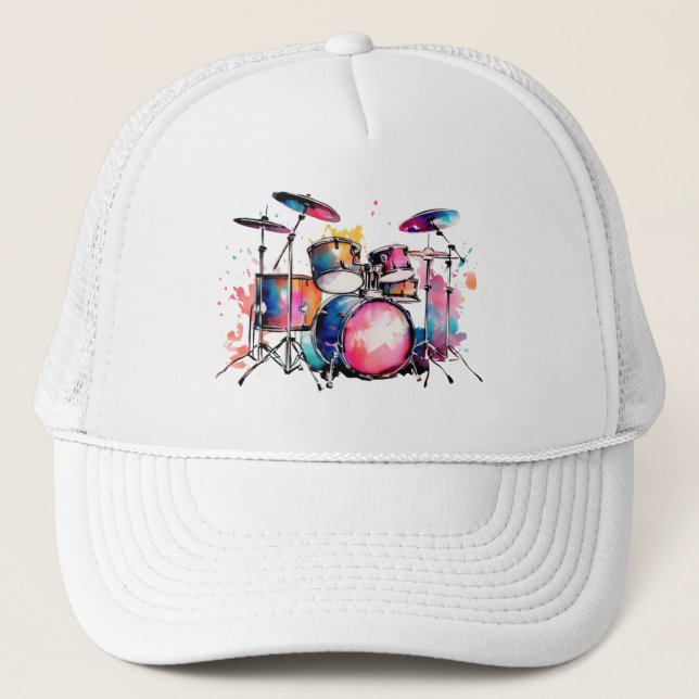Rhythmic Explosion: A Percussionist's Dream Trucker Hat (Front)