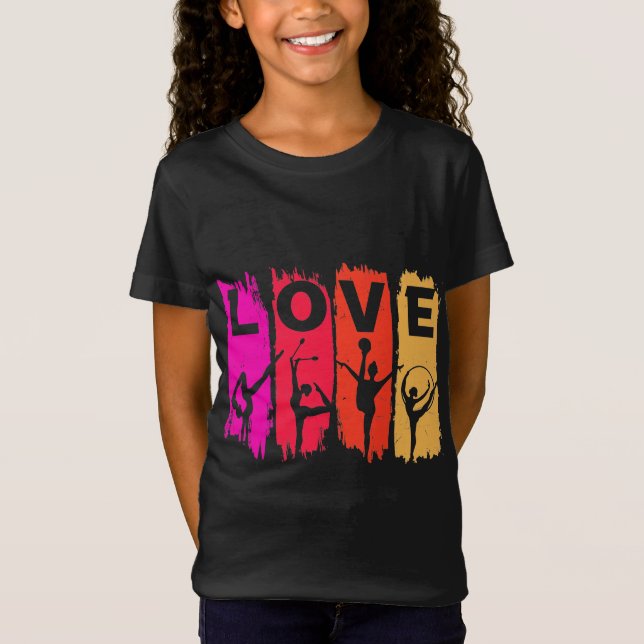 Rhythmic Gymnast Love in Tropical Colours T-Shirt (Front)