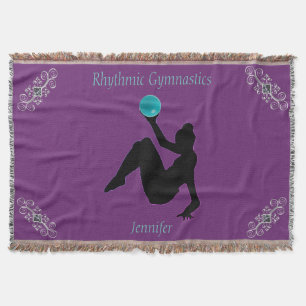 Rhythmic Gymnastics Ball Routine Glam Throw Blanket