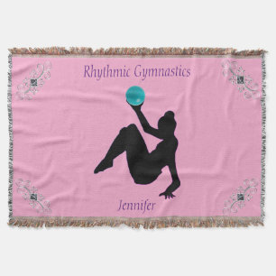 Rhythmic Gymnastics Ball Routine Glam Throw Blanket