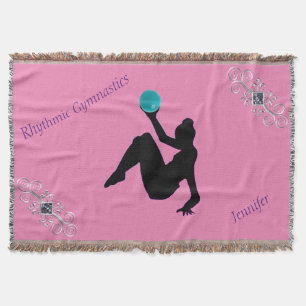 Rhythmic Gymnastics Ball Routine Glam Throw Blanket