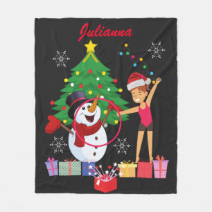 Rhythmic Gymnastics Christmas Celebration   Fleece Blanket