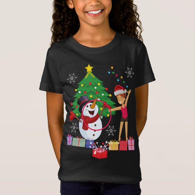 Rhythmic Gymnastics Christmas Celebration T-Shirt (Front)