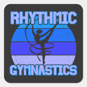 Rhythmic Gymnastics Distressed in Blue / Purple Square Sticker