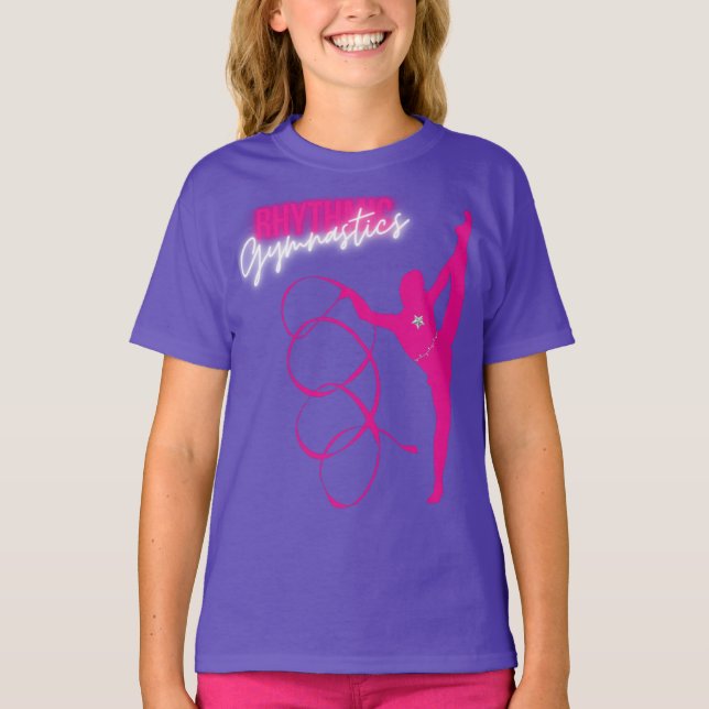 Rhythmic Gymnastics Hot Pink T-Shirt (Front)