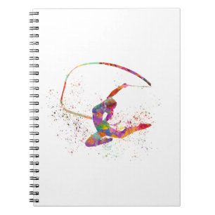 Rhythmic gymnastics in watercolor notebook
