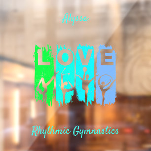Rhythmic Gymnastics Love in Green and Aqua