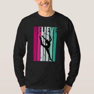 Rhythmic Gymnastics Pink Green Motivational Believ T-Shirt