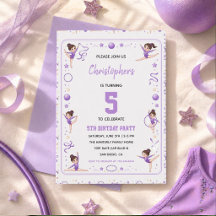 Rhythmic Gymnastics Purple Gold Photo 5th Birthday
