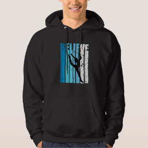 Rhythmic Gymnastics Retro Believe Baton Twirling I Hoodie