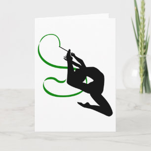 Rhythmic Gymnastics Ribbon Dancer Silhouette Card