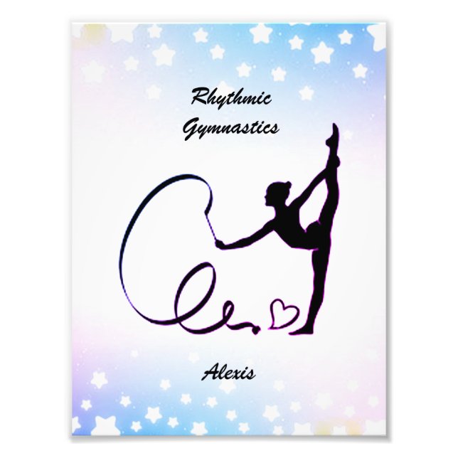 Rhythmic Gymnastics Ribbon Stars Photo Print (Front)