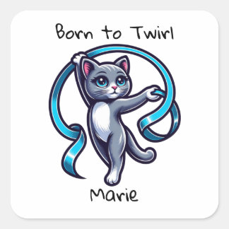 Rhythmic Gymnastics Ribbon Twirl Square Sticker