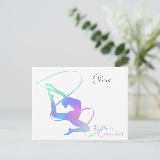 Rhythmic Gymnastics with ribbon Postcard (Standing Front)