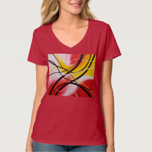 Rhythms in Red, Abstract art Tee