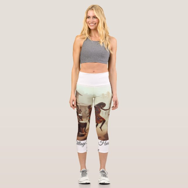 Rhythms of Abundance: Post-Harvest Joy Capri Leggings (Front)