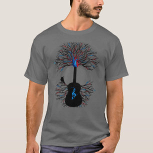 Rhythms of the Heart surreal guitar tree art T-Shirt