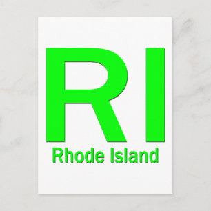 RI Rhode Island plain green Postcard