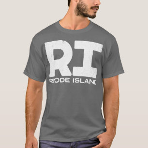 RI Rhode Island Vintage State Typography T-Shirt