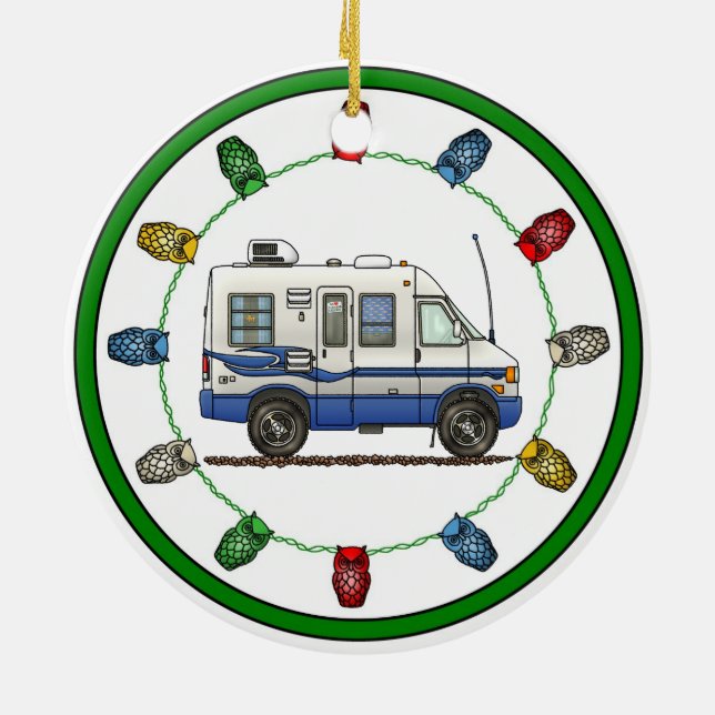Rialta Winnebago Camper RV M Ceramic Tree Decoration (Back)