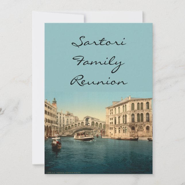 Rialto Bridge and Grand Canal, Venice, Italy Invitation (Front)
