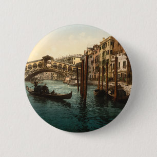Rialto Bridge I, Venice, Italy 6 Cm Round Badge
