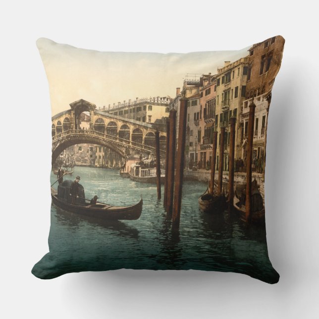 Rialto Bridge I, Venice, Italy Cushion (Front)