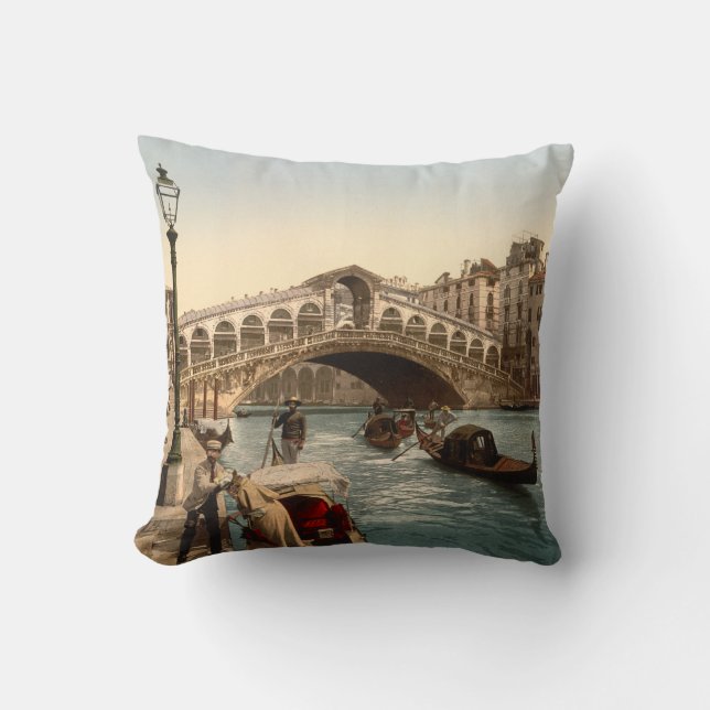 Rialto Bridge II, Venice, Italy Cushion (Front)