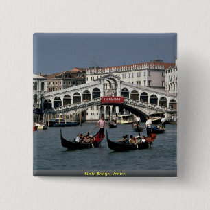 Rialto Bridge, Venice 15 Cm Square Badge