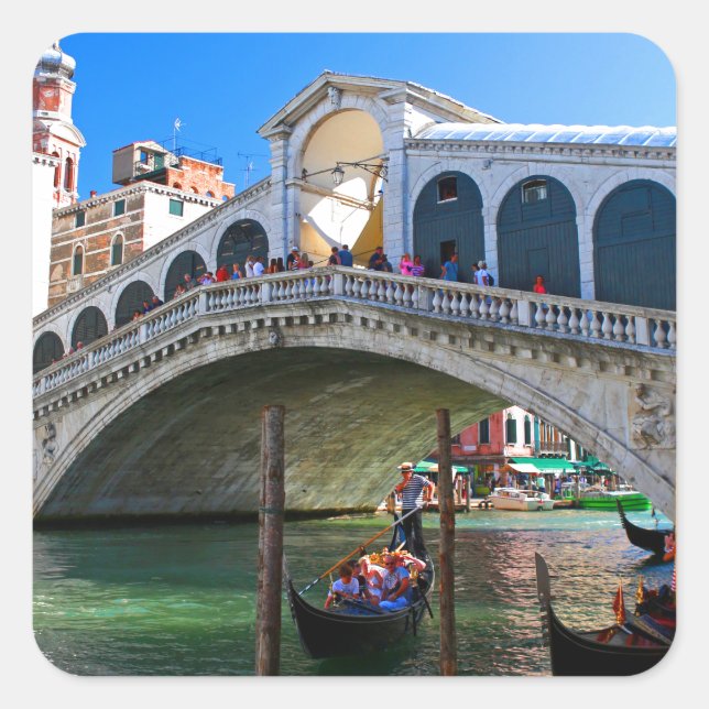 Rialto Bridge Venice - Pro Photo Square Sticker (Front)