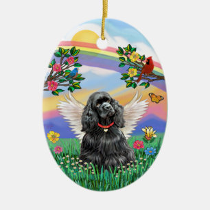 Rianbow Life - Black Cocker Spaniel Ceramic Tree Decoration