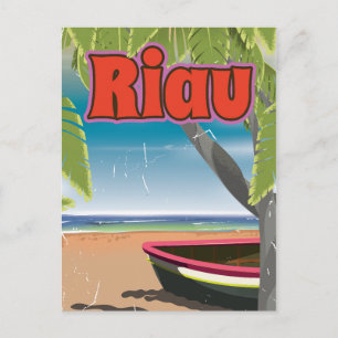 Riau islands vintage travel poster. postcard