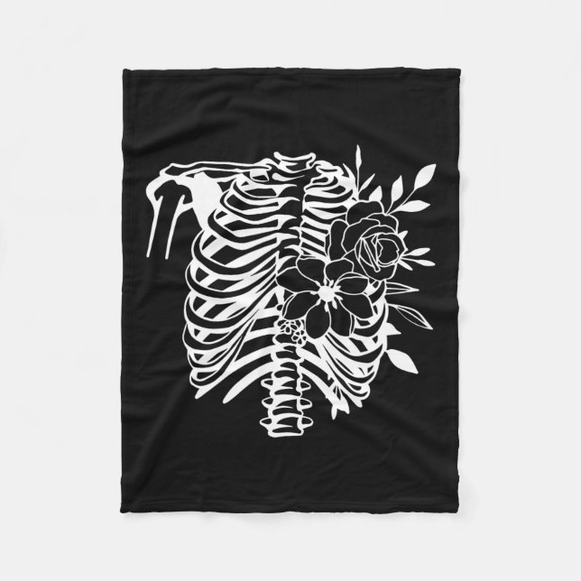 Rib Cage Flower Easy Halloween Costume 1  Fleece Blanket (Front)