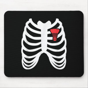Rib Cage Funny Badminton Player T Shirt Gift  Mouse Pad