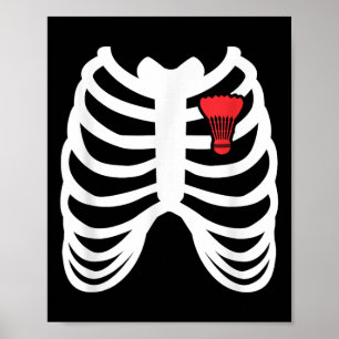 Rib Cage Funny Badminton Player T Shirt Gift  Poster