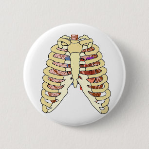Rib Cage Lungs & Heart 6 Cm Round Badge