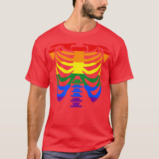 Rib cage skeleton, homoseual gay pride, Halloween T-Shirt