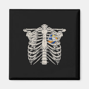 Rib Cage Volleyball Ball Heart Happy Halloween Day Magnet