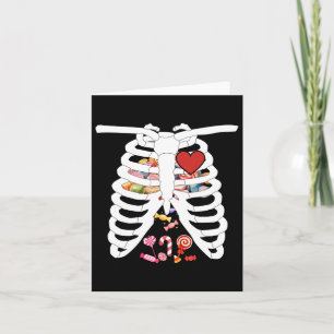 Rib Cage X-ray Candy Funny Halloween Costume Kids Card