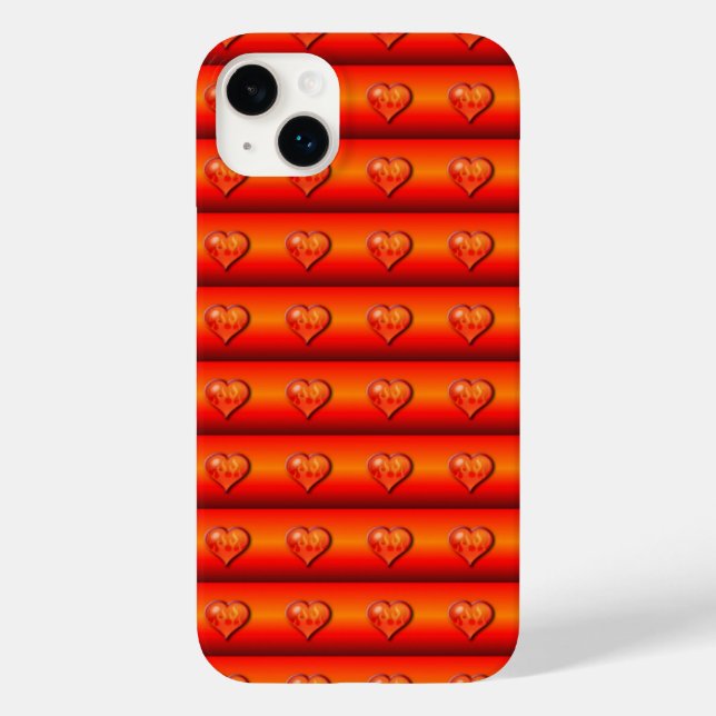 Ribbed Flaming Hearts Case-Mate iPhone Case (Back)