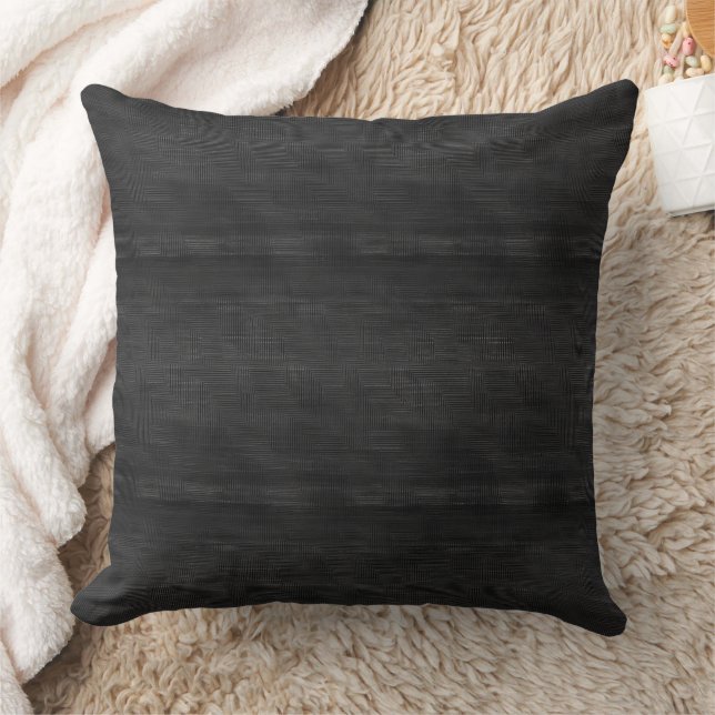 Ribbed texture in grey and black pattern  cushion (Blanket)