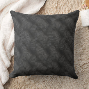 Ribbed texture in grey and black pattern cushion