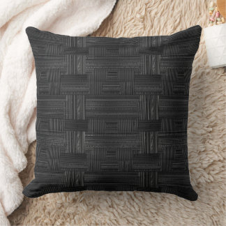 Ribbed texture in grey and black pattern  cushion
