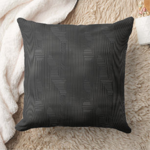 Ribbed texture in grey and black pattern cushion