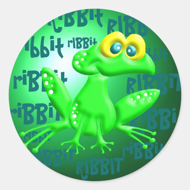 Ribbit! Classic Round Sticker (Front)