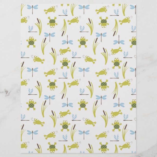 Ribbit Scrapbook Paper Dual-sided (Front)