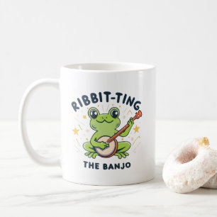 Ribbit-ting the Banjo ,Cute Frog Playing Music Coffee Mug