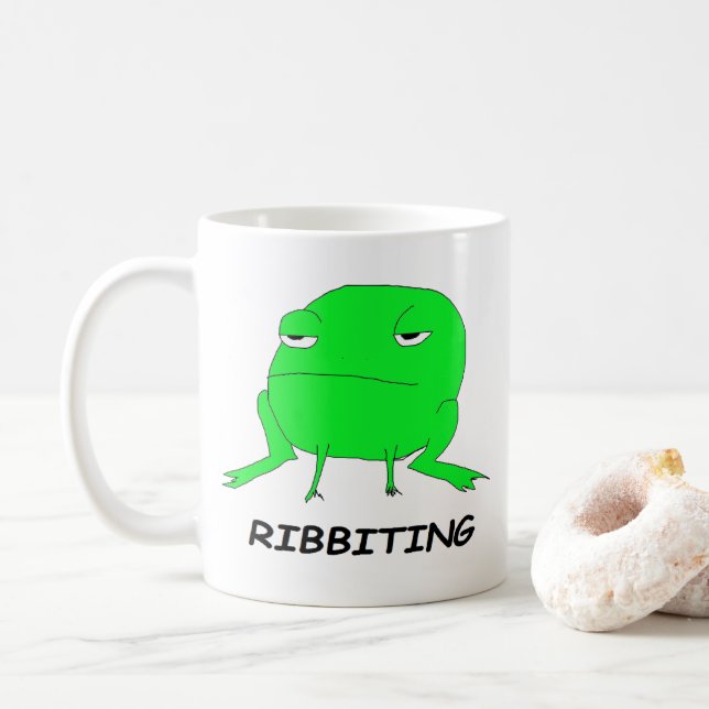 Ribbiting Frog Animal Pun Mug (With Donut)
